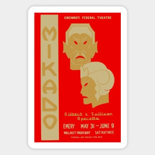 Mikado - Comedy Musical - Vintage Analog Poster Magnet